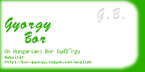 gyorgy bor business card